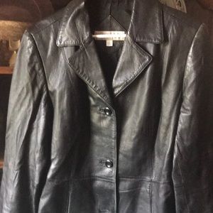 Valerie Stevens black leather jacket, size L